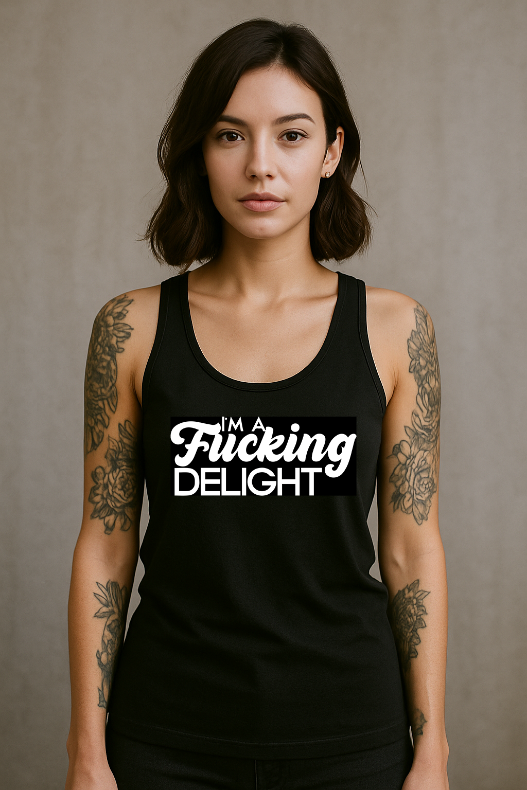 I'm A Fucking Delight Racerback Tank Top