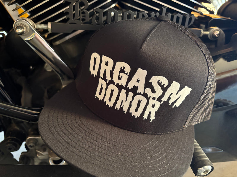 Orgasm Donor Hat Black