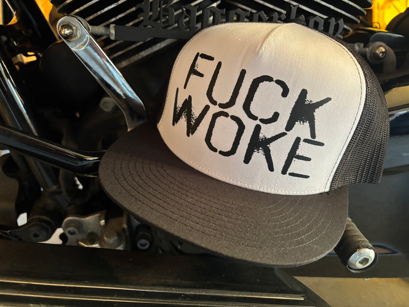 Fuck Woke Hat White