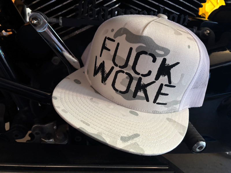 Fuck Woke Hat Arctic Camo