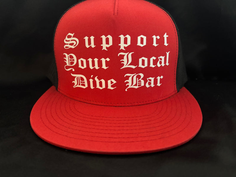 Support Your Local Dive Bar Hat Red