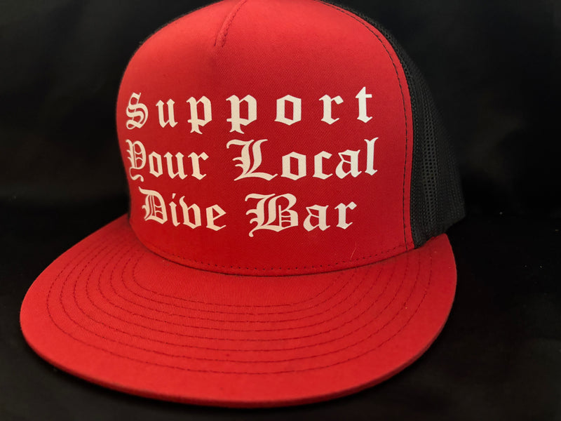Support Your Local Dive Bar Hat Red