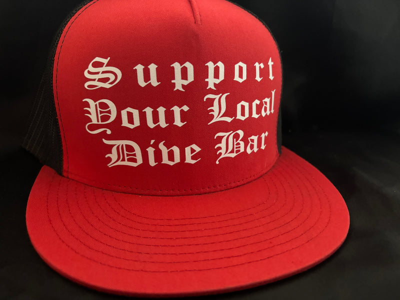 Support Your Local Dive Bar Hat Red