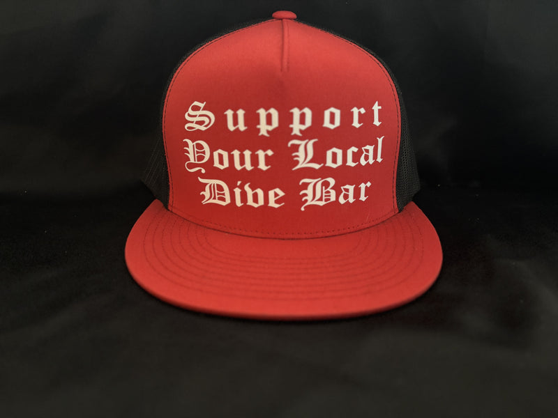 Support Your Local Dive Bar Hat Red