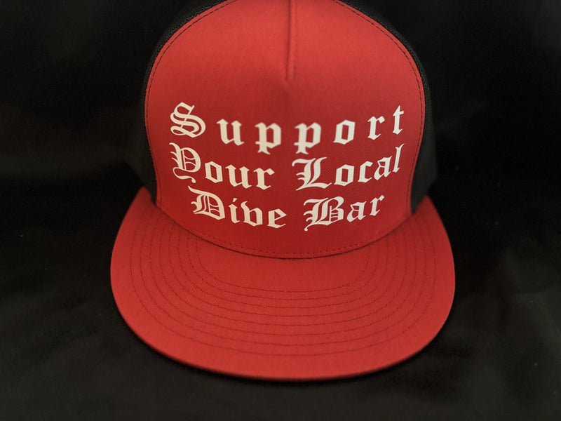 Support Your Local Dive Bar Hat Red
